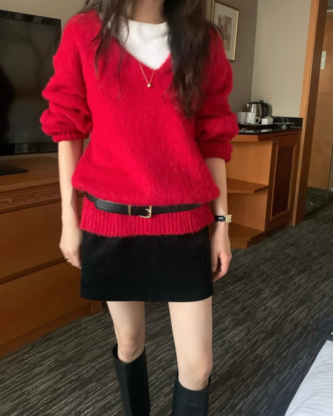 Low Rise Corduroy Mini Skort