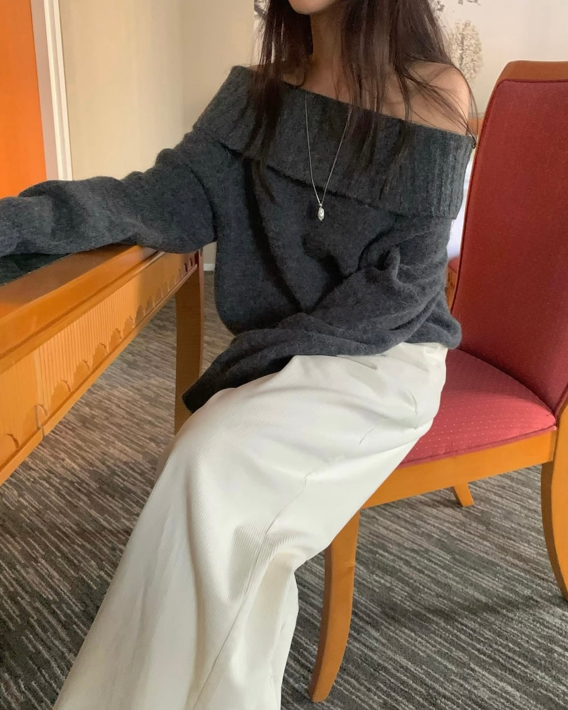 Foldover Alpaca Wool Sweater