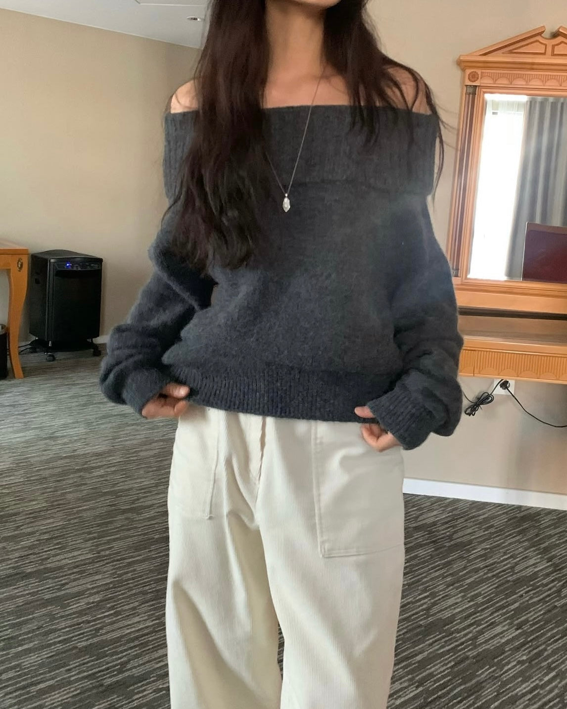 Foldover Alpaca Wool Sweater