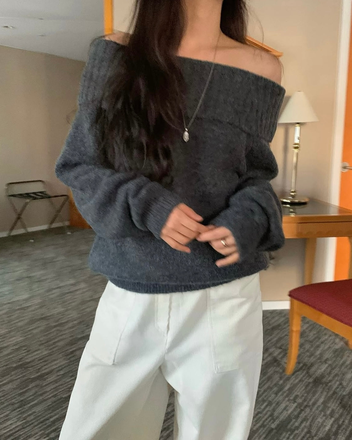 Foldover Alpaca Wool Sweater