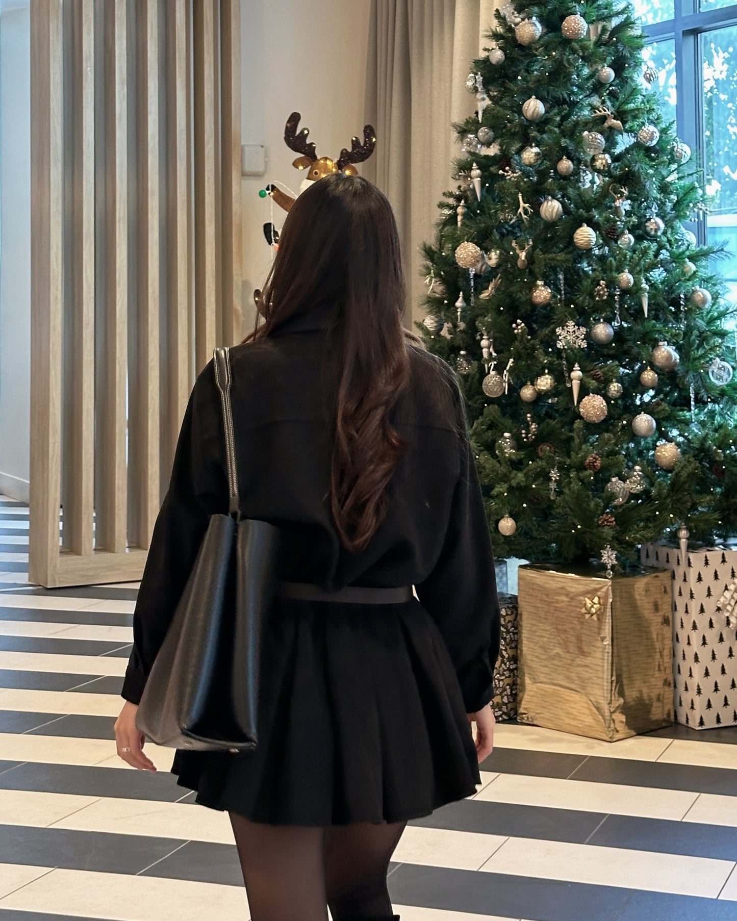 Corduroy Belted Mini Dress