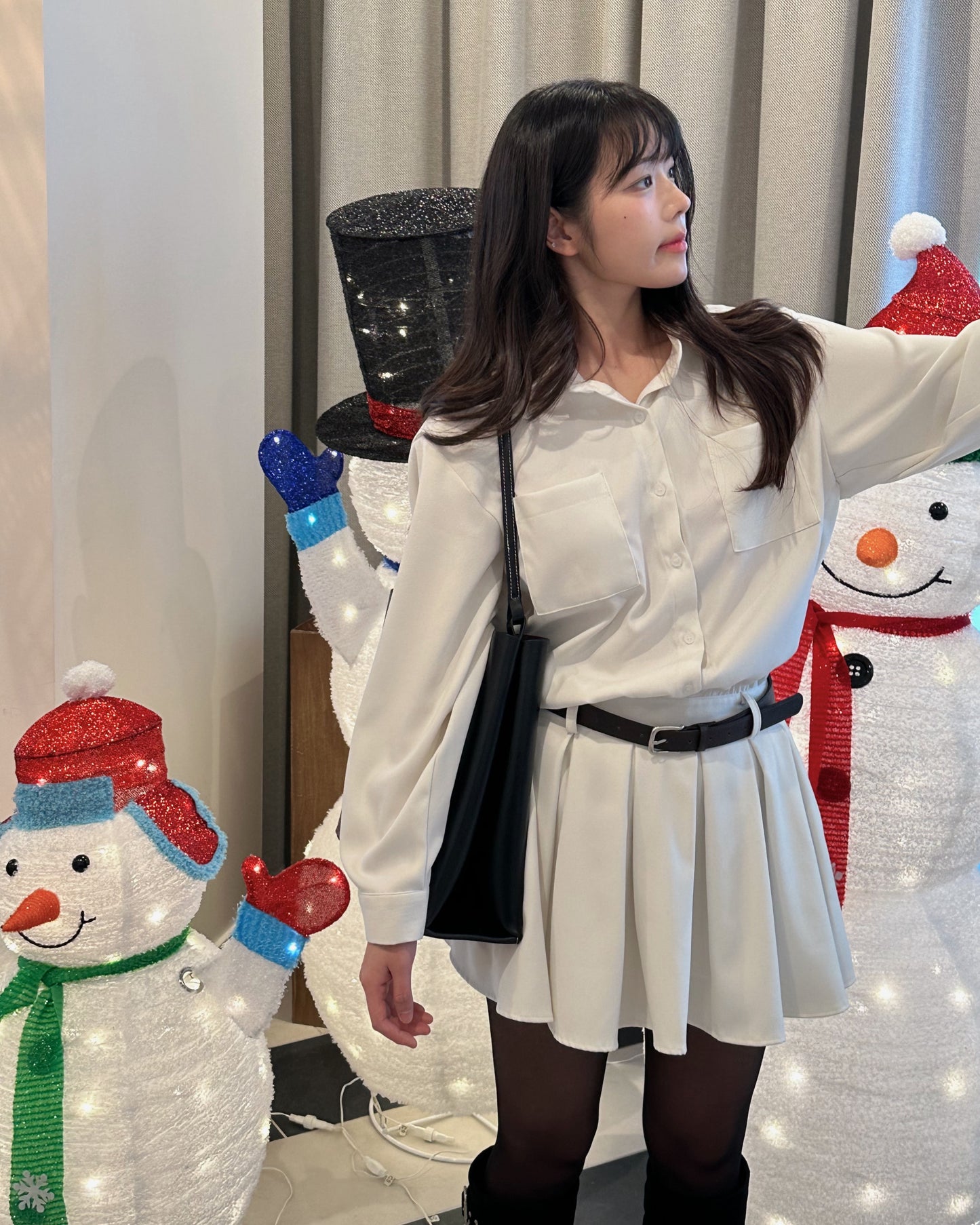 Corduroy Belted Mini Dress