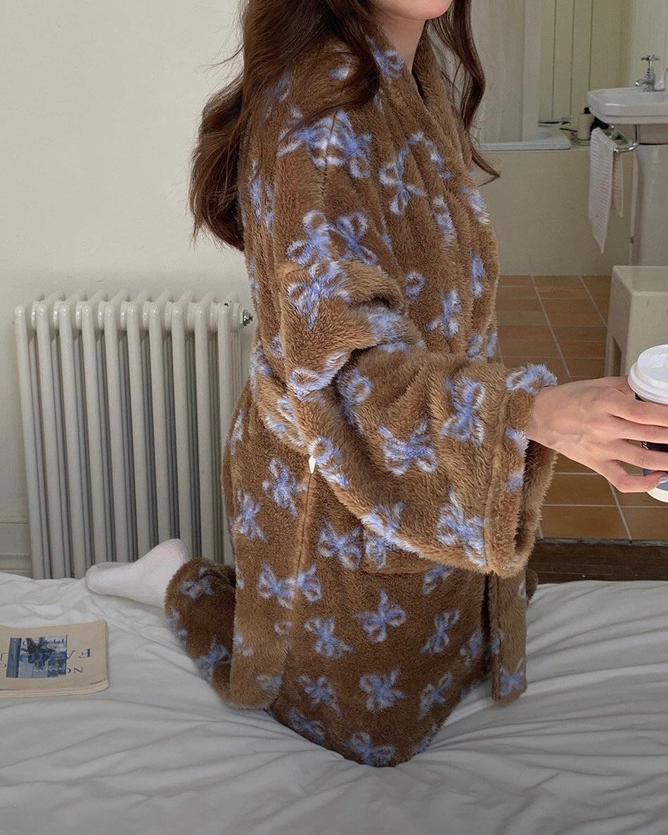 Bow Fleece Robe