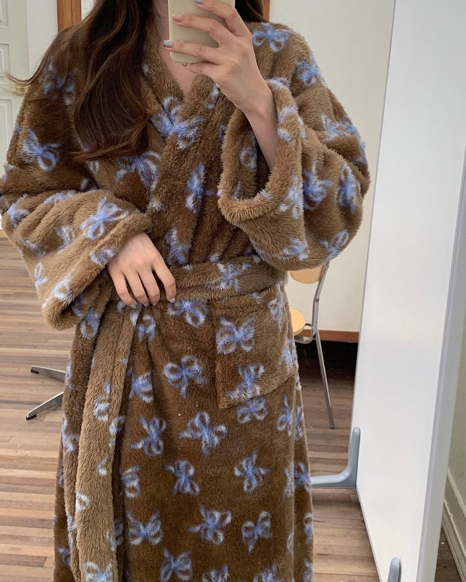 Bow Fleece Robe