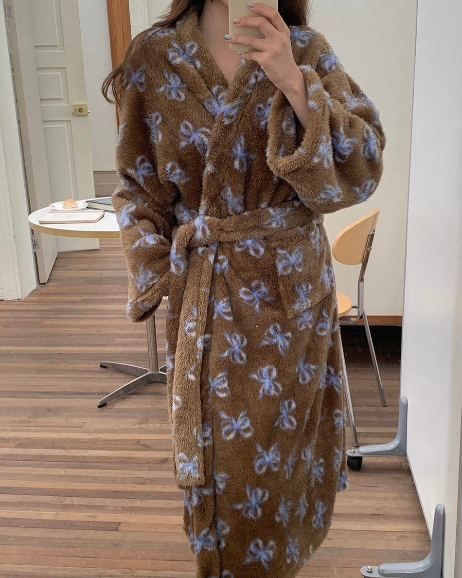 Bow Fleece Robe