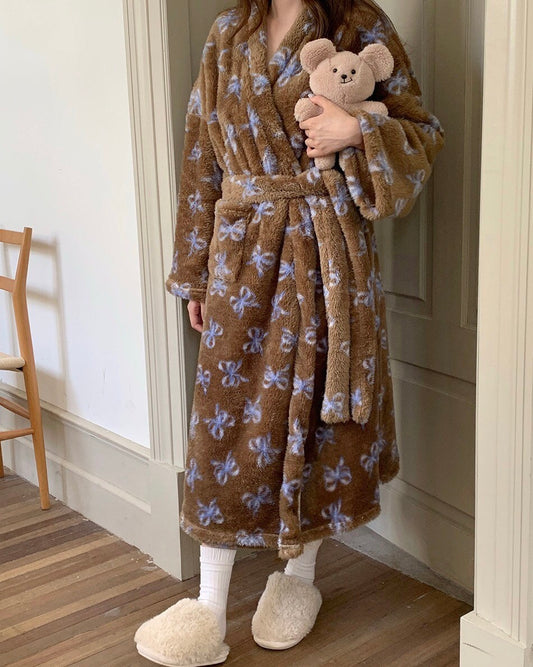 Bow Fleece Robe