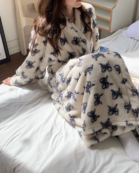 Bow Fleece Robe