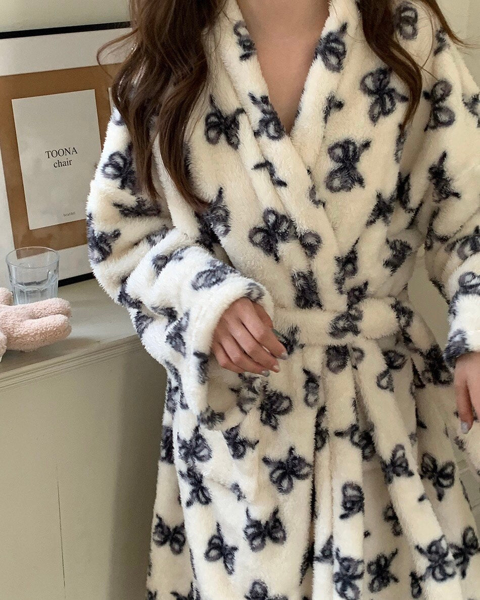 Bow Fleece Robe
