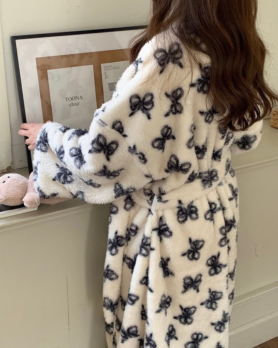 Bow Fleece Robe