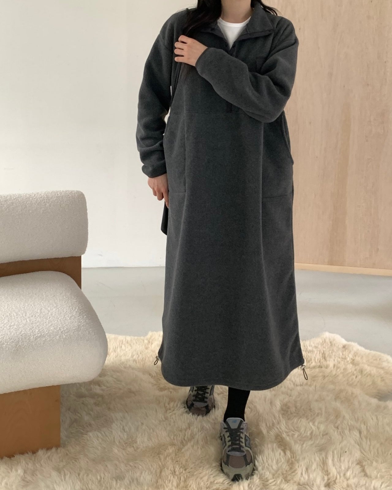 Cozy Fleece Snap Front Dress