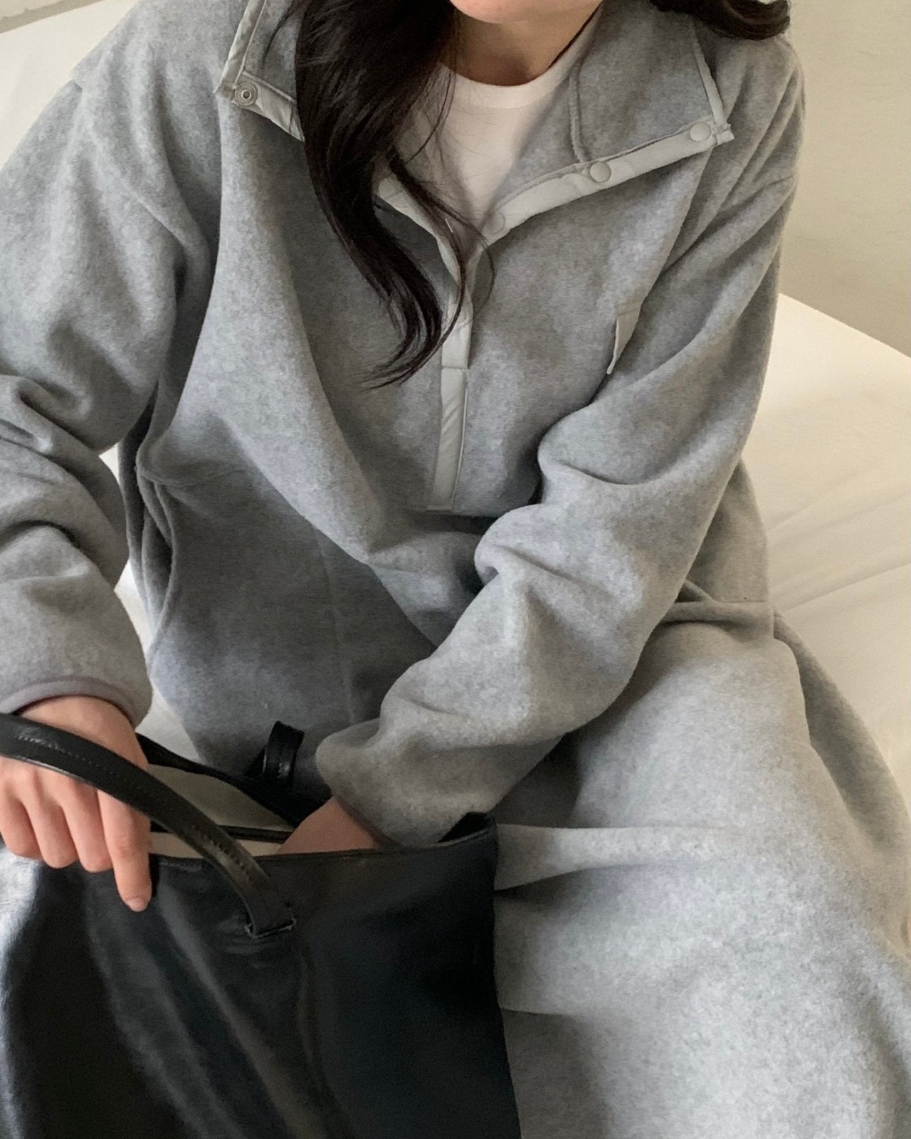 Cozy Fleece Snap Front Dress