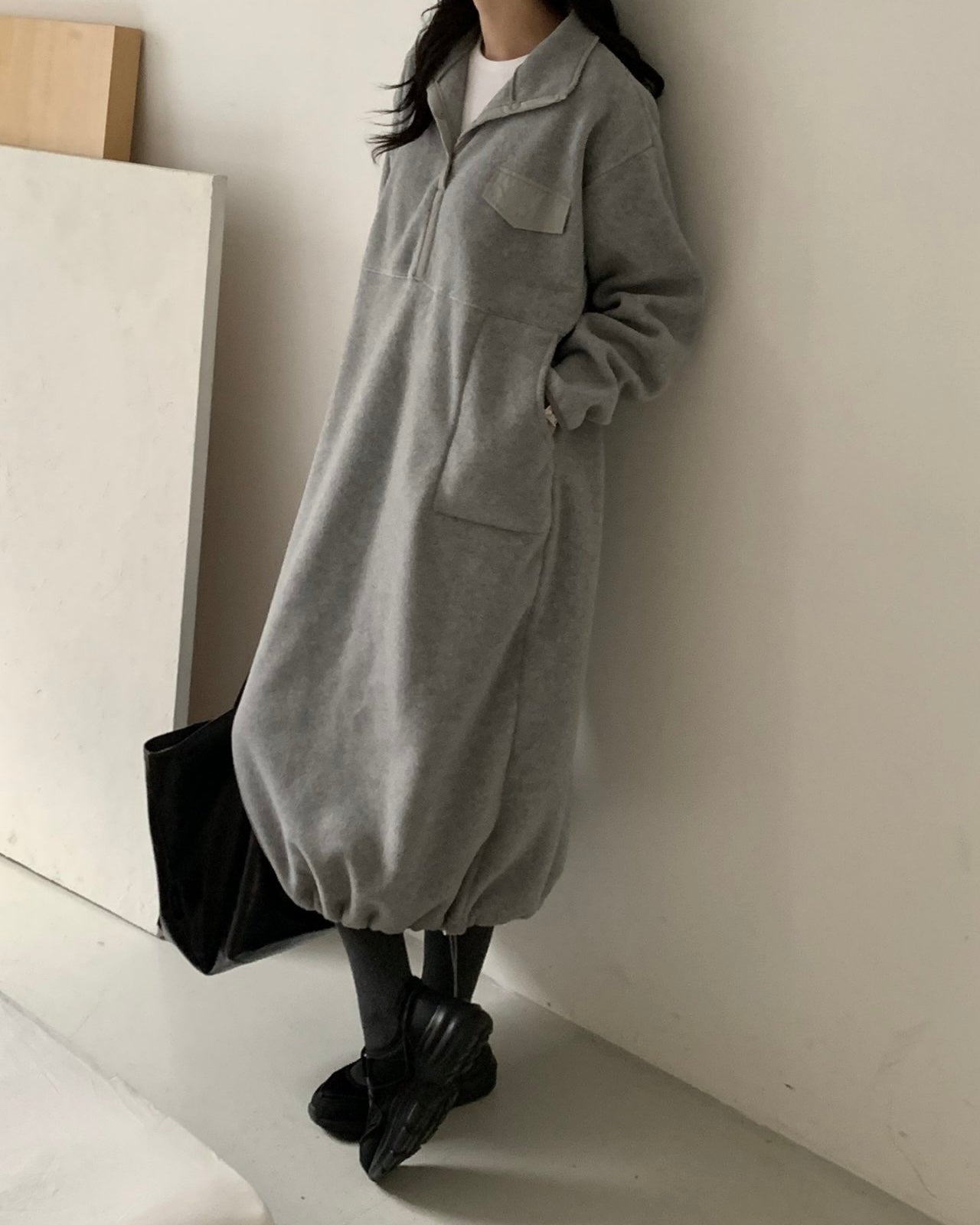 Cozy Fleece Snap Front Dress