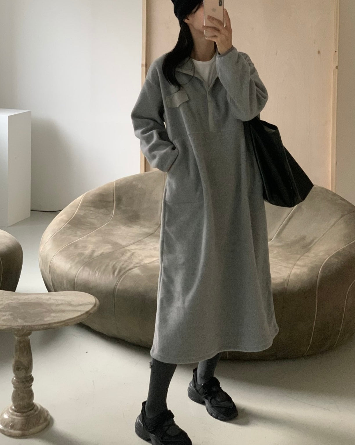 Cozy Fleece Snap Front Dress