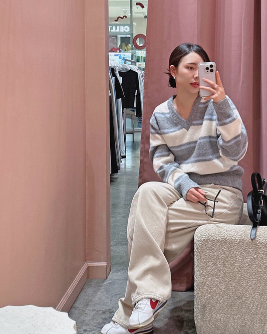 Fuzzy Striped Sweater