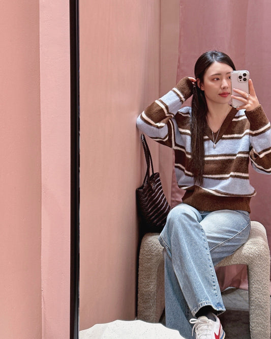 Fuzzy Striped Sweater