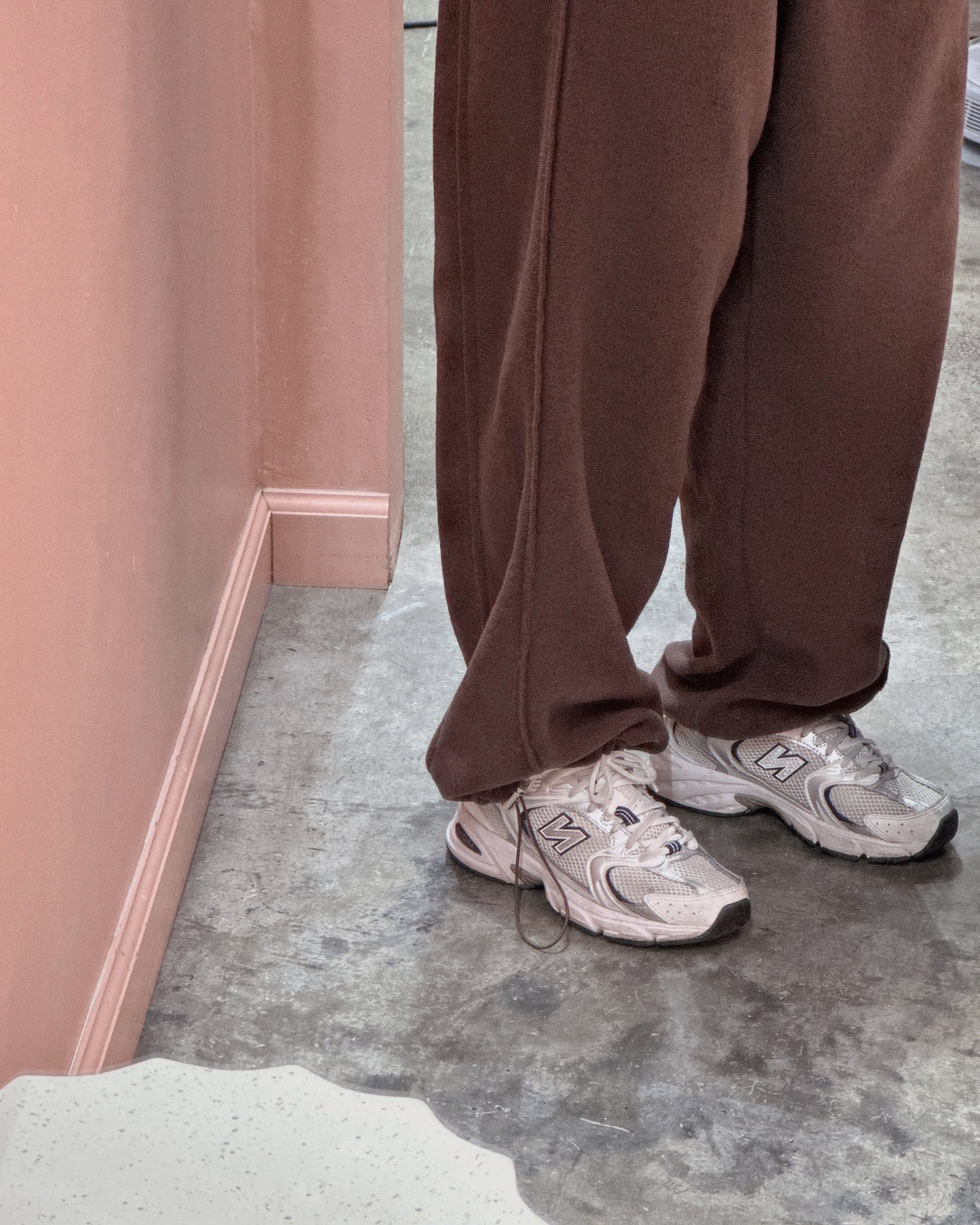 Corduroy Collar Fleece Tracksuit Set