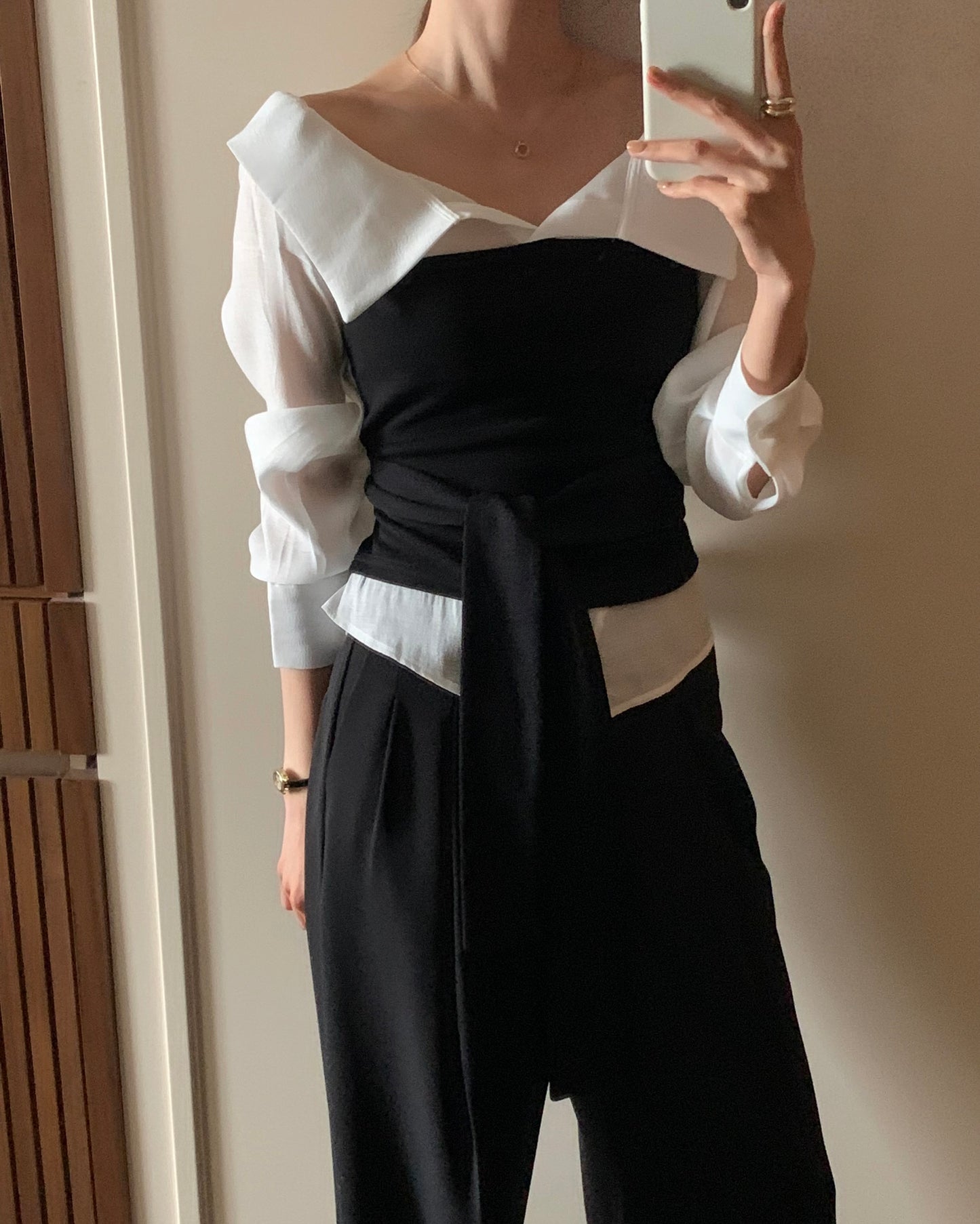 Sheer Bustier Blouse