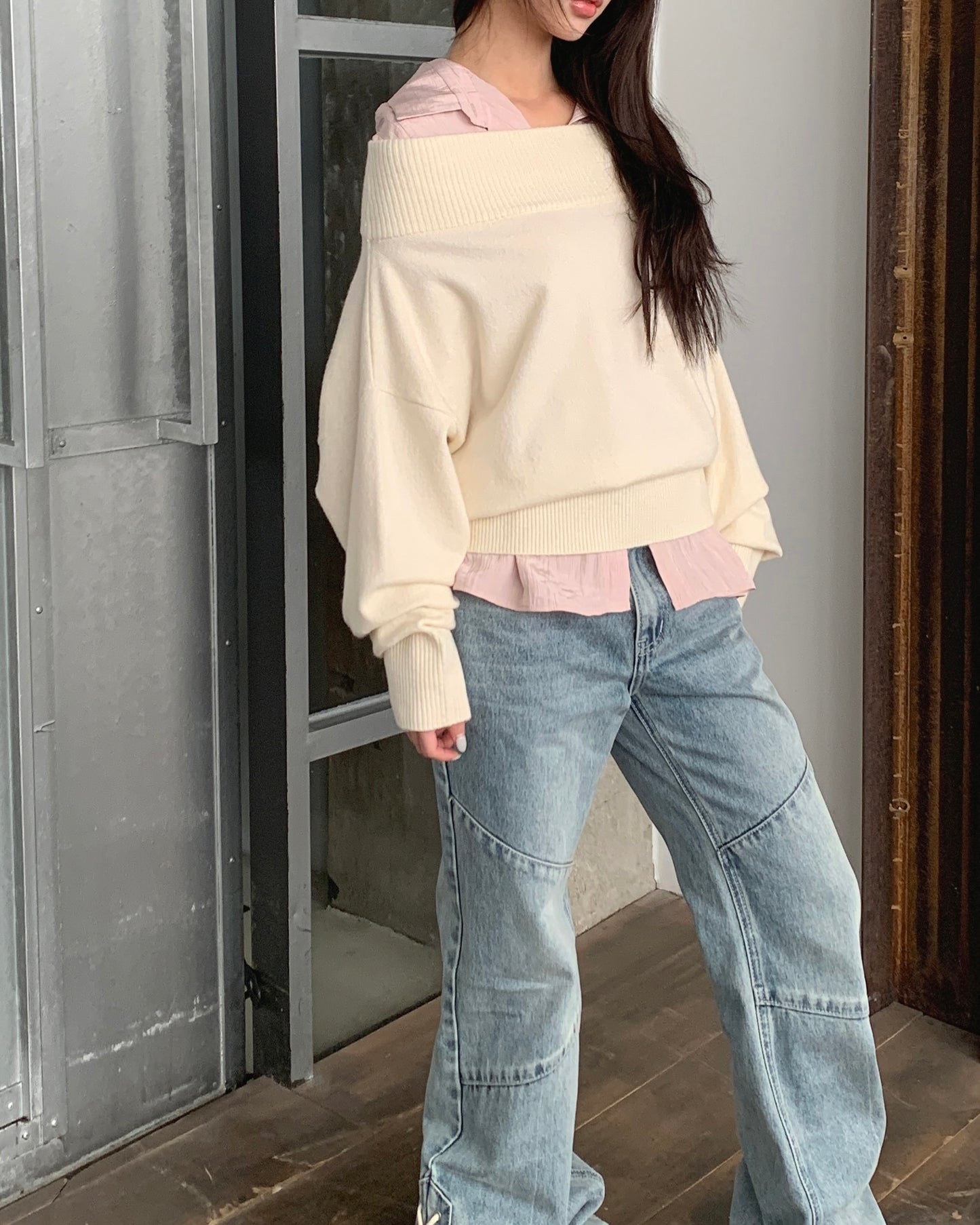 Soft Ribbed Off-Shoulder Knit