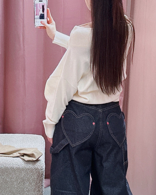 Non-Fade Heart Pocket Jeans