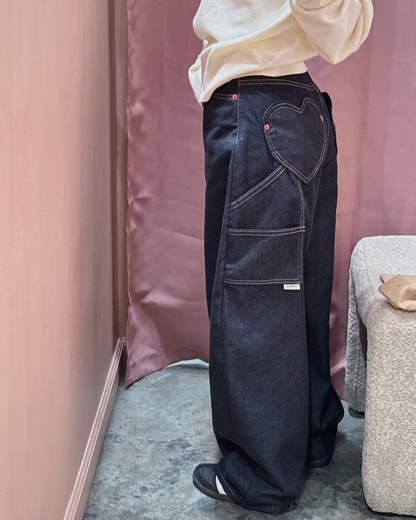 Non-Fade Heart Pocket Jeans