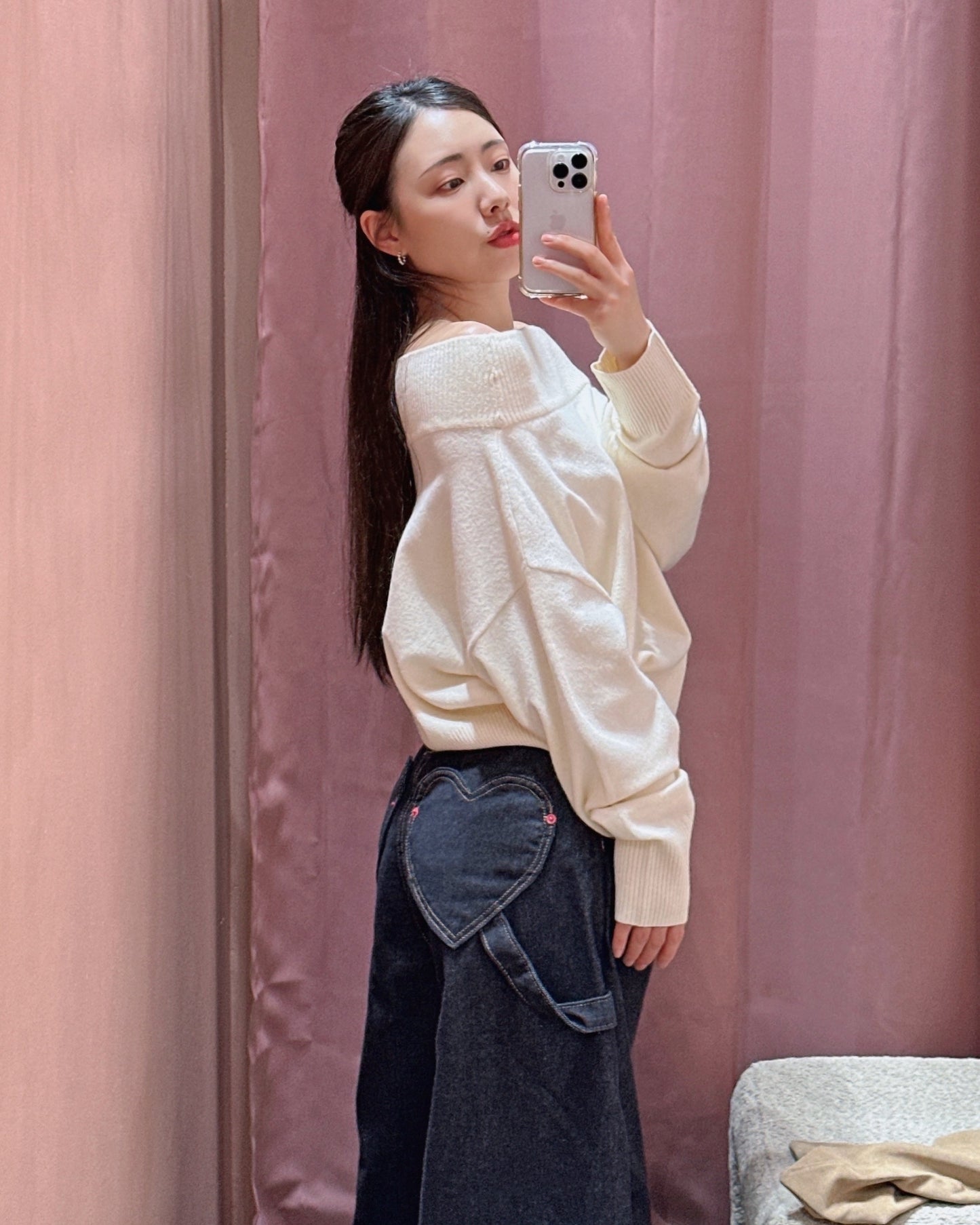 Non-Fade Heart Pocket Jeans