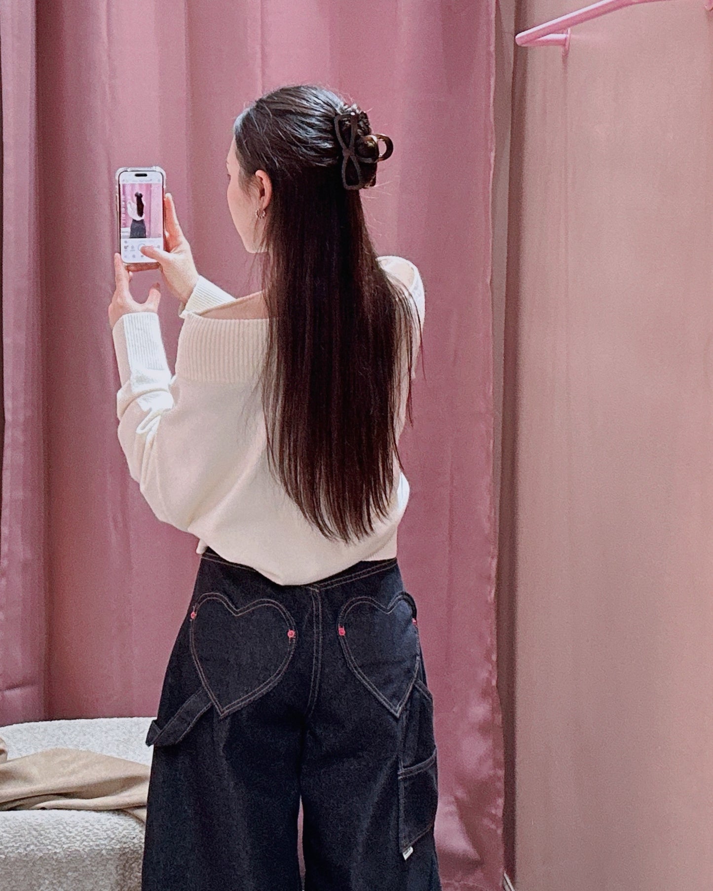 Non-Fade Heart Pocket Jeans