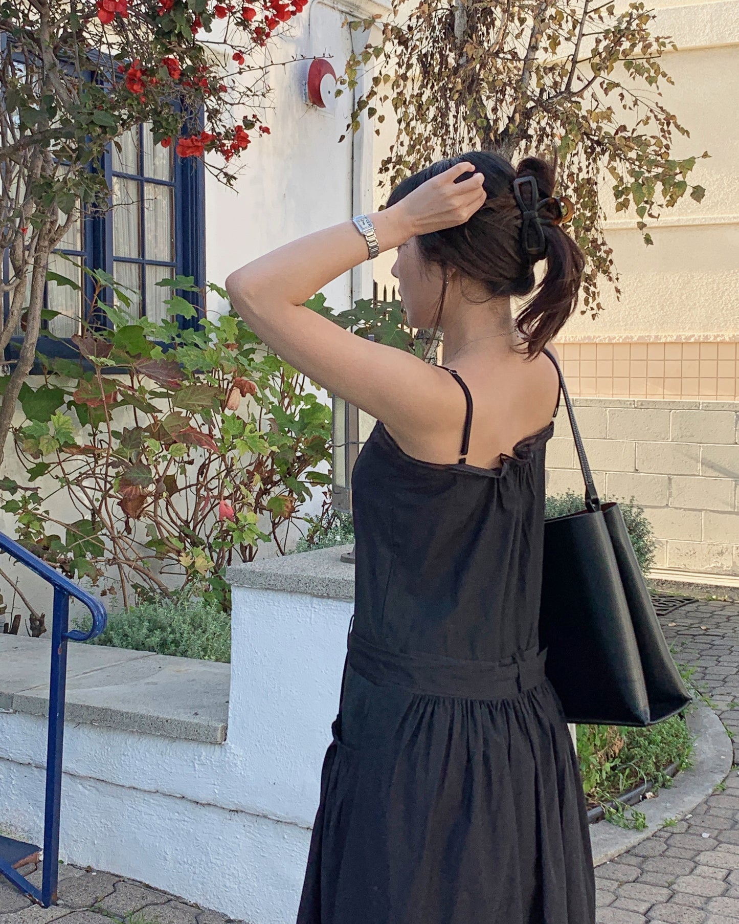 Pintuck Layering Maxi Dress