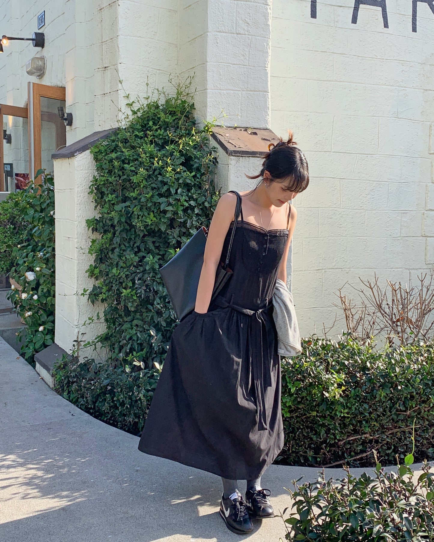 Pintuck Layering Maxi Dress