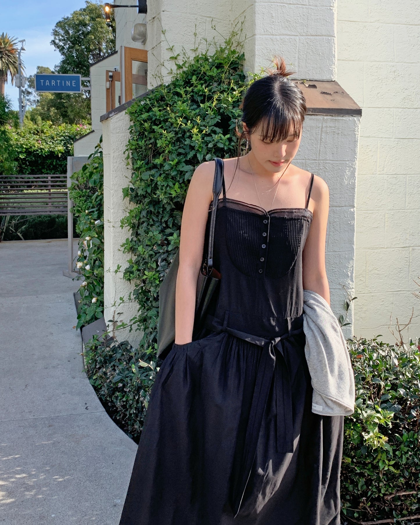 Pintuck Layering Maxi Dress