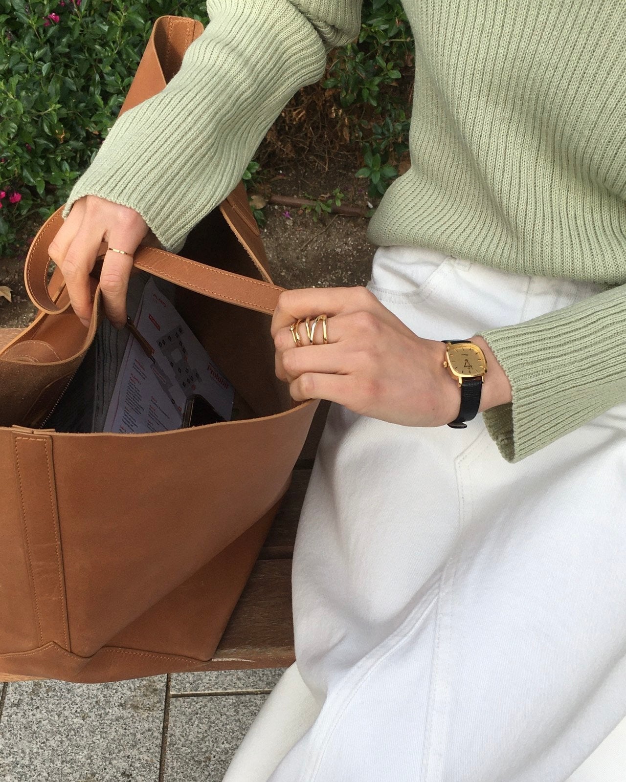 Deep V Ribbed Knit Pullover