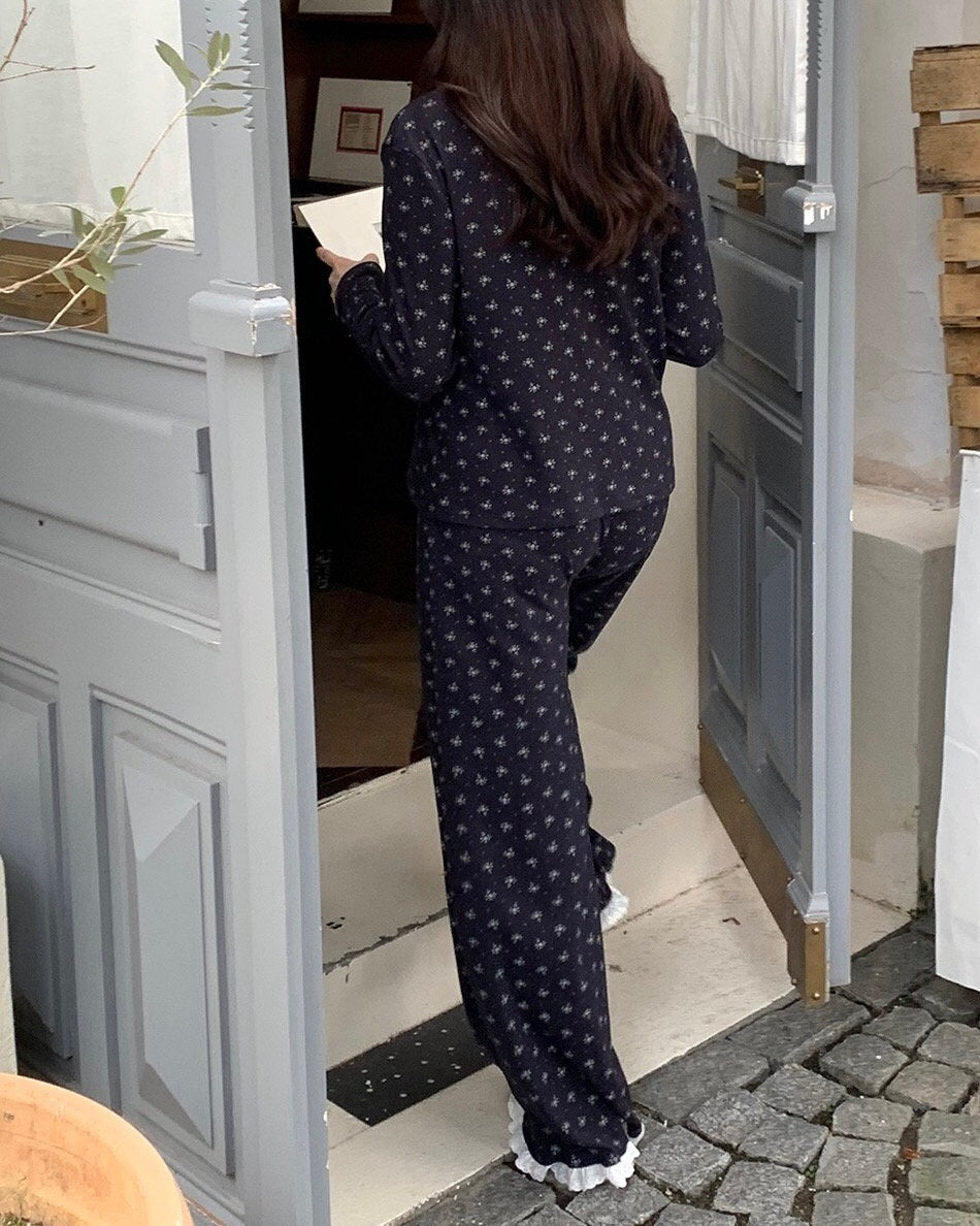 Peach Skin Ditsy Floral Pajamas