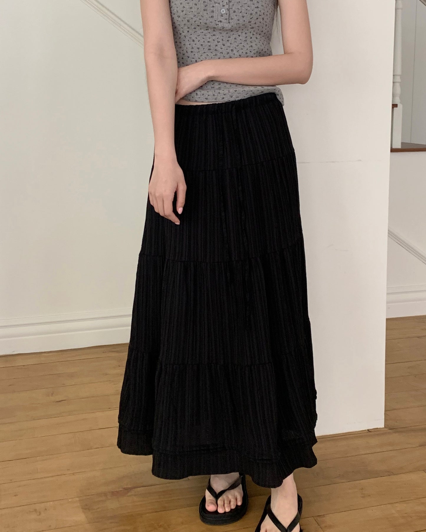 Boho Tiered Crinkle Skirt