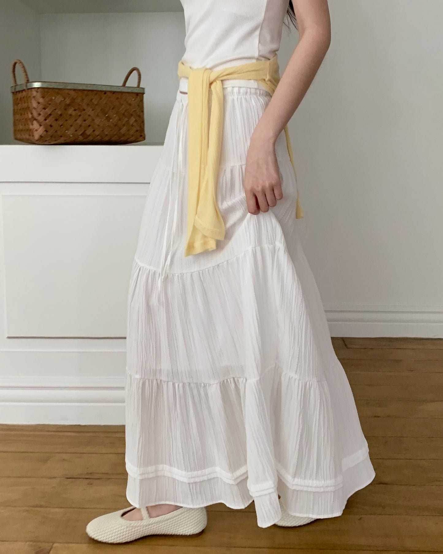 Boho Tiered Crinkle Skirt