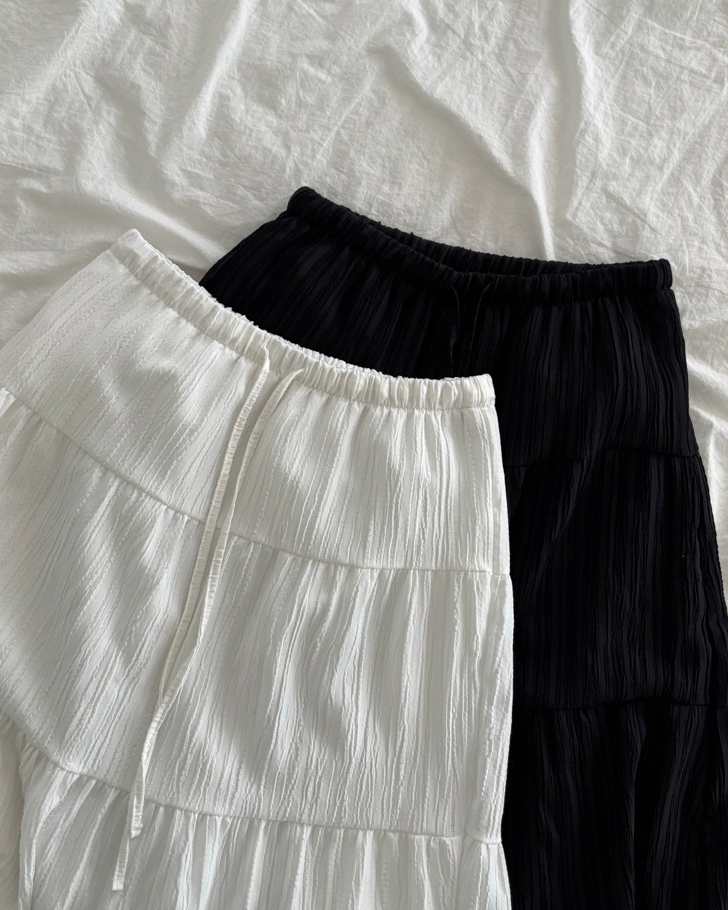 Boho Tiered Crinkle Skirt