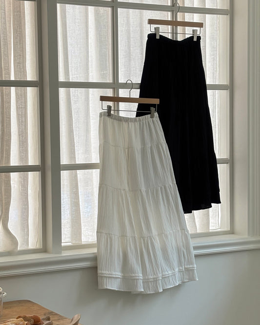 Boho Tiered Crinkle Skirt