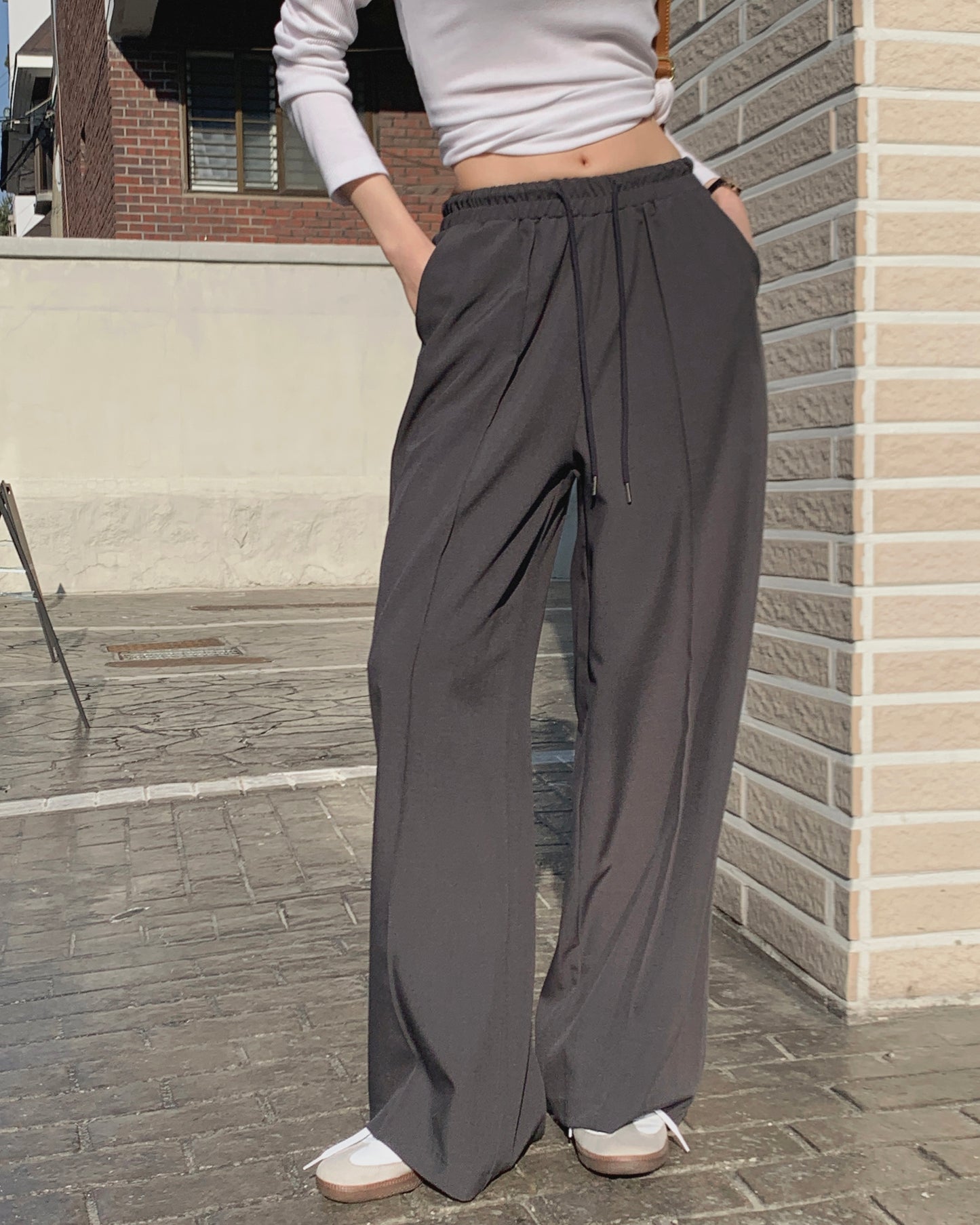 Pleated Wide Leg Lounge Pants