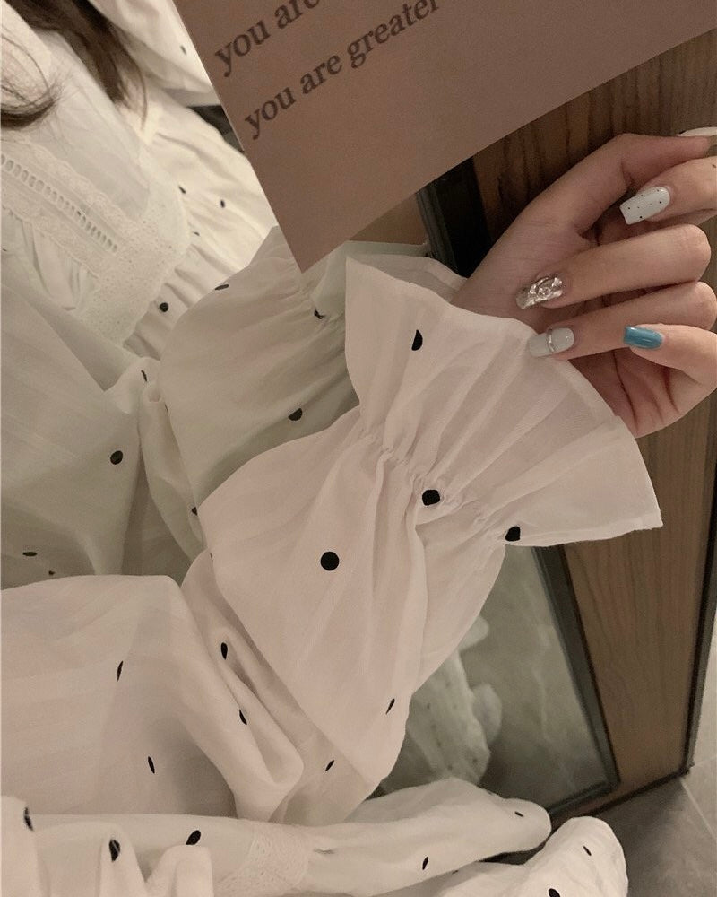 Polka Dot Ruffle Pajama Set