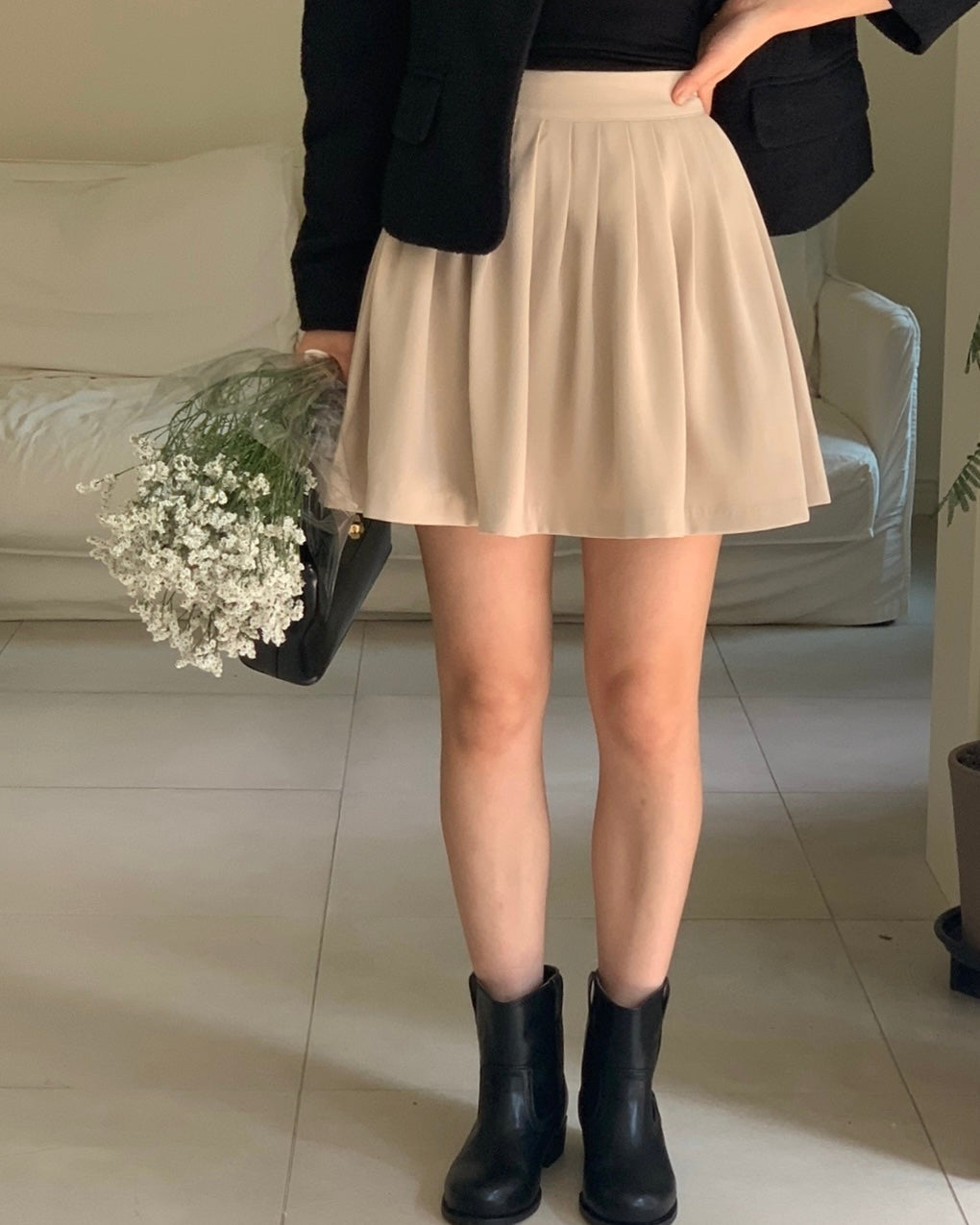 Flared Pleated Skirt