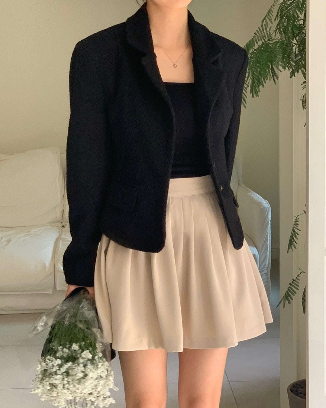 Flared Pleated Skirt