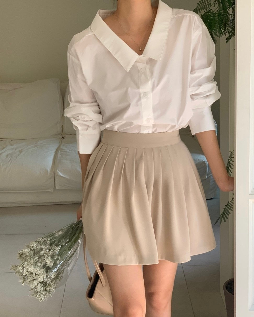 Flared Pleated Skirt