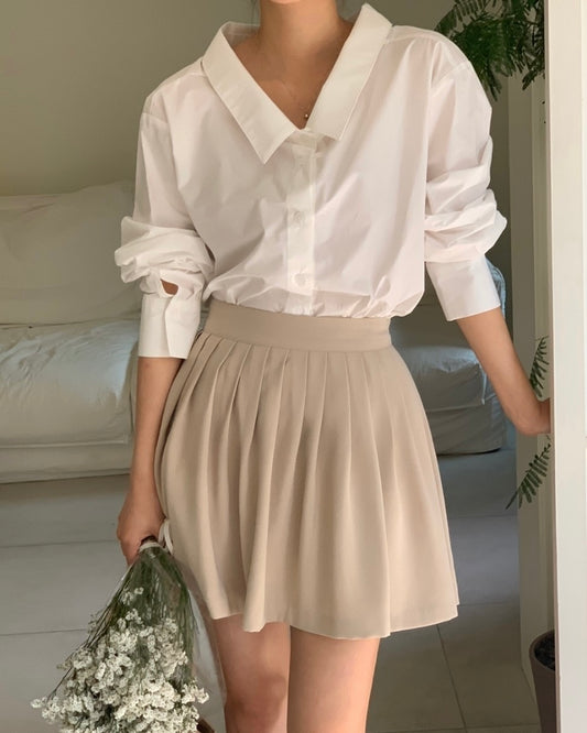 Flared Pleated Skirt