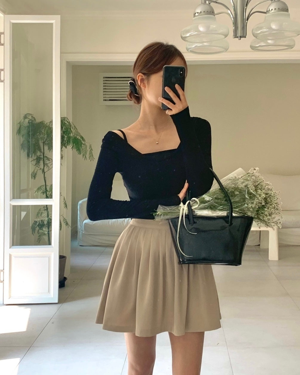 Flared Pleated Skirt