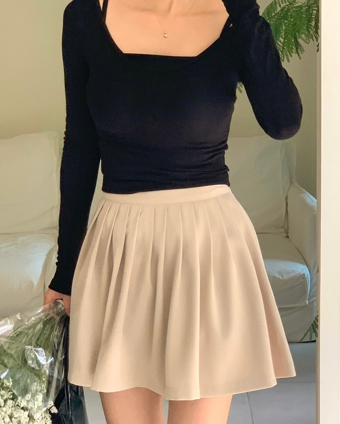 Flared Pleated Skirt