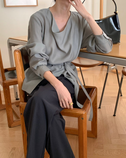 Draped Neck Blouse