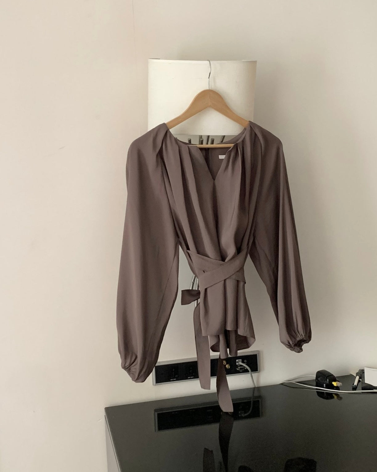 Tie-Waist Pleated Blouse