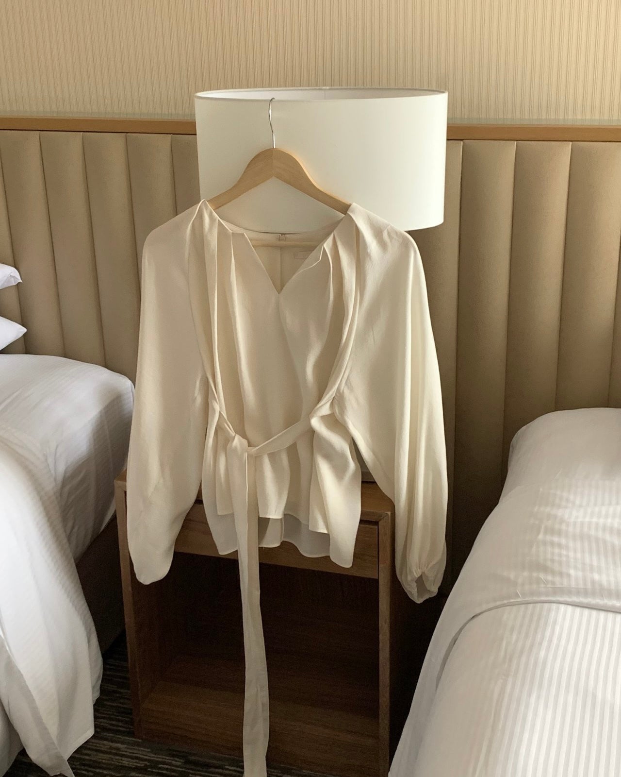 Tie-Waist Pleated Blouse