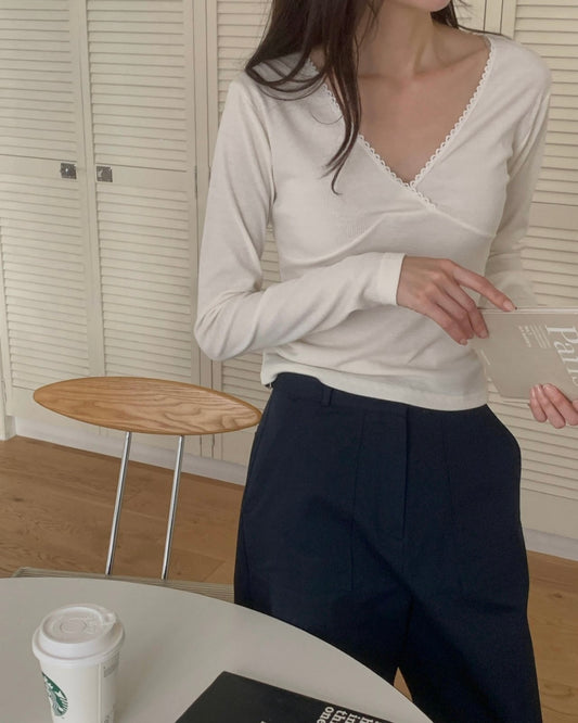 Scallop Trim Rib Top