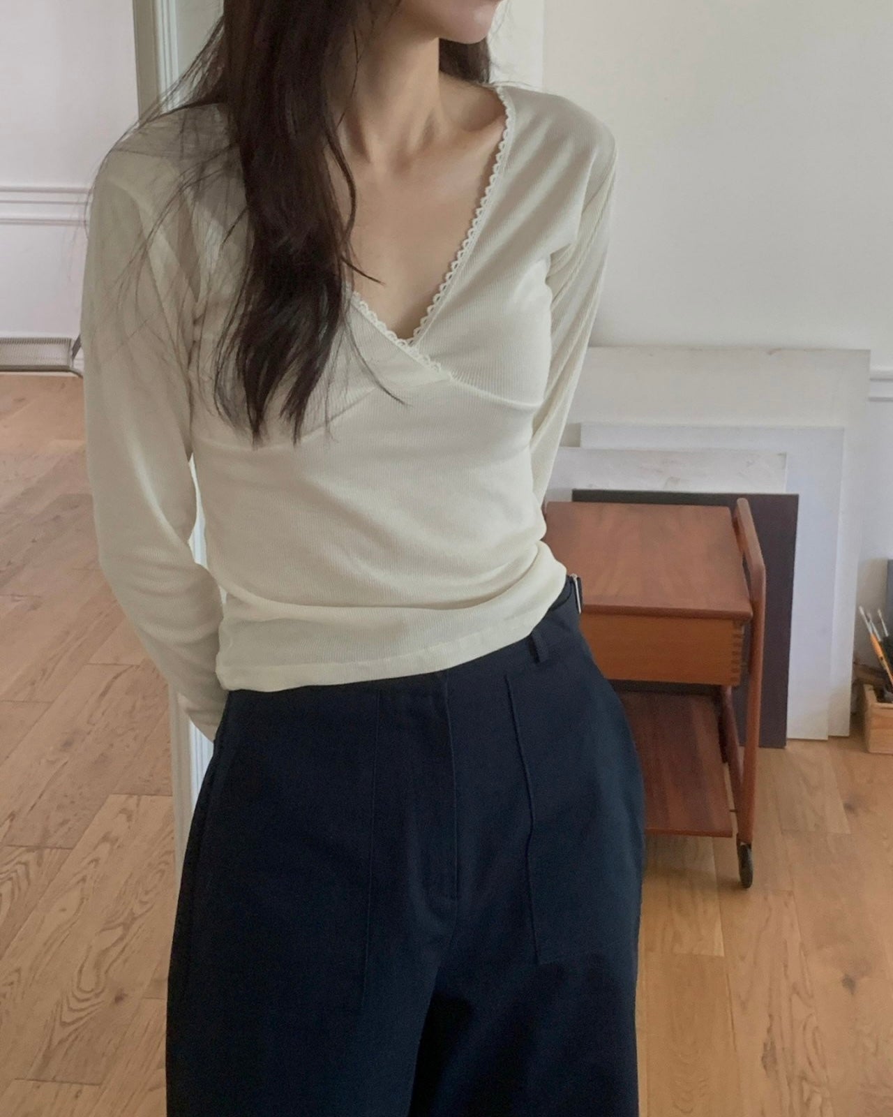 Scallop Trim Rib Top