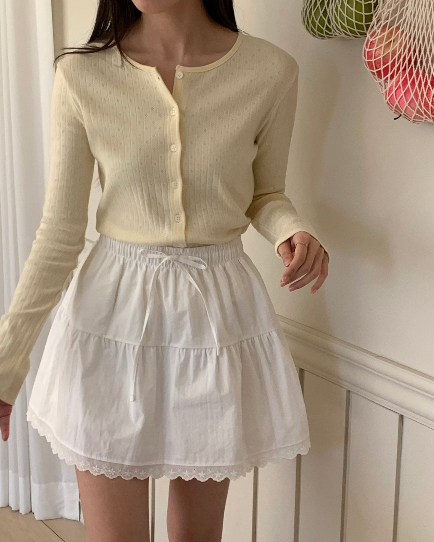 Pointelle Rib Knit Cardigan