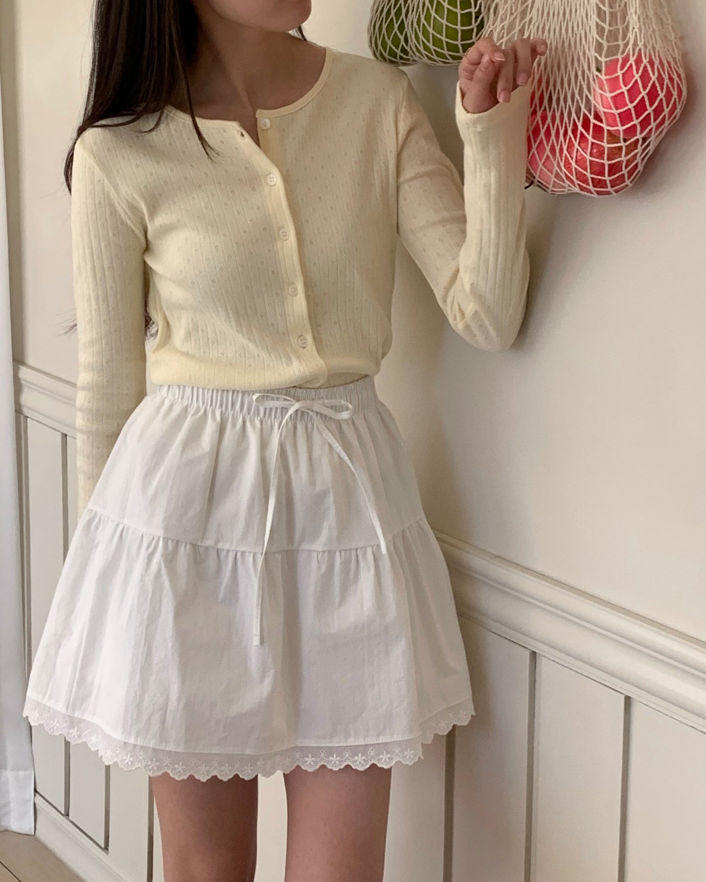 Pointelle Rib Knit Cardigan